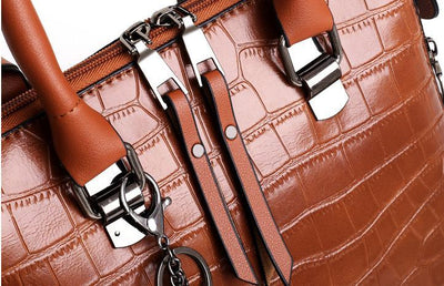 SOPHIA | VINTAGE CROCODILE PATTERN 4-9IECE BAG