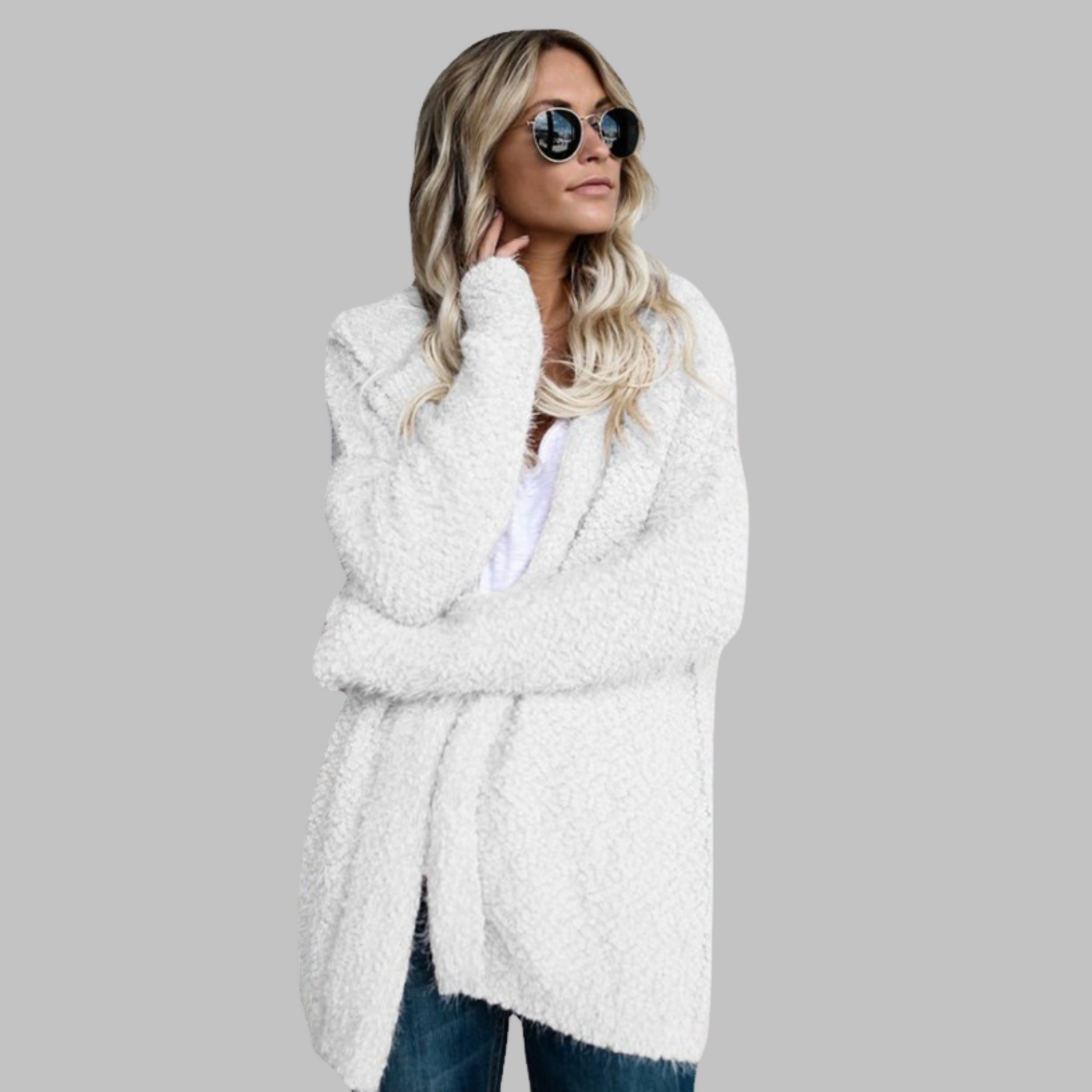 QUERIDA™ - Comfy Batwing Long Sleeve Open Front Cardigan