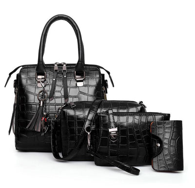 SOPHIA | VINTAGE CROCODILE PATTERN 4-9IECE BAG