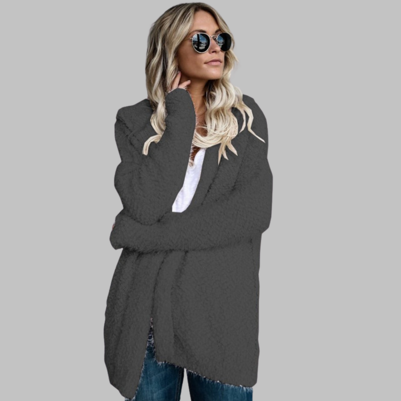 QUERIDA™ - Comfy Batwing Long Sleeve Open Front Cardigan