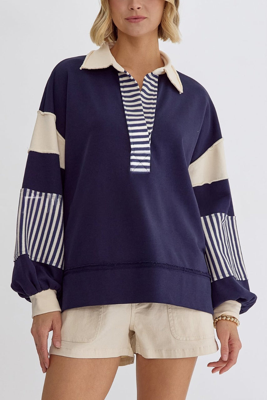 WAMAL™ - Casual Oversized V-Neck Long Sleeve Sweatshirt
