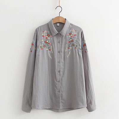 FLAVIE™ – Vintage Charm Embroidered Blouse