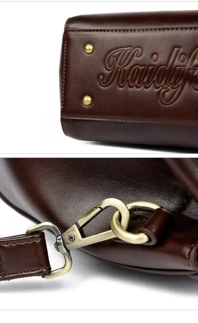 ronja™ – Classic Handbag with Woven Handle and Gold Accents