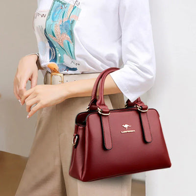 maria™ – Burgundy Handbag with Double Handles