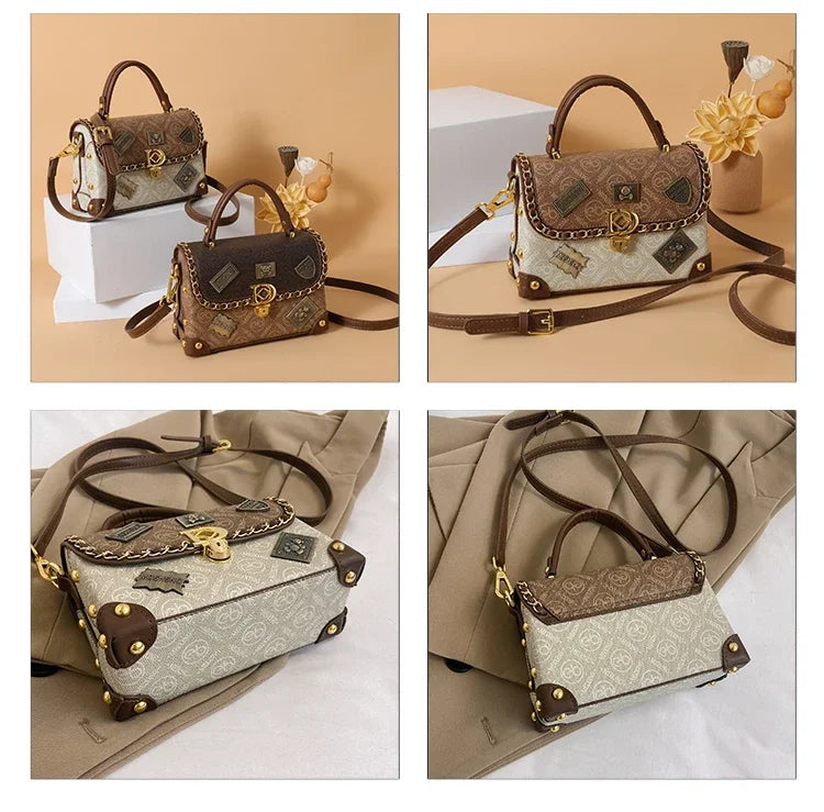 Retro shoulder bag with monogram and gold details Zelda™