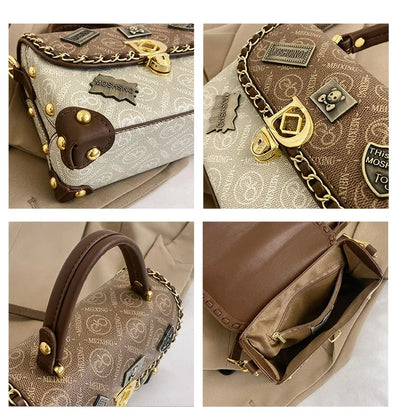 Retro shoulder bag with monogram and gold details Zelda™