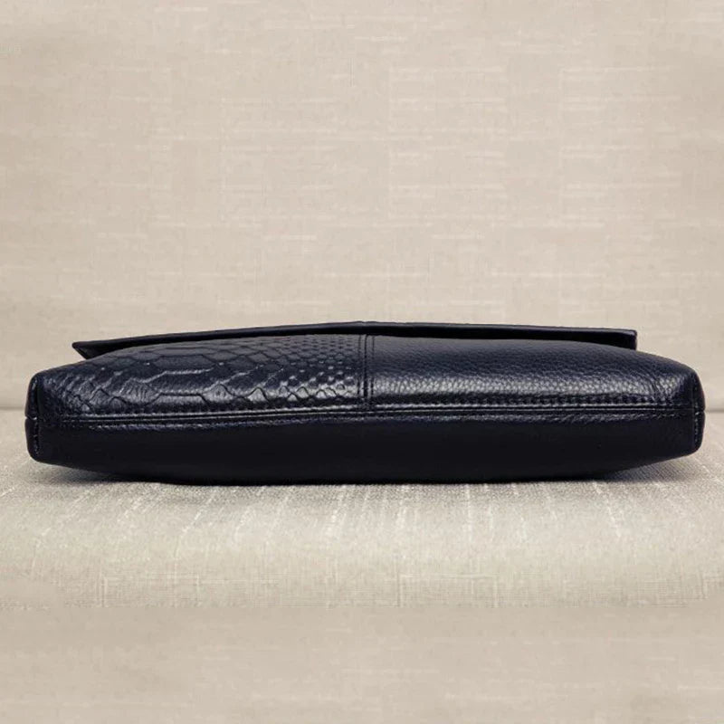Structural Black Handbag with Leather Look