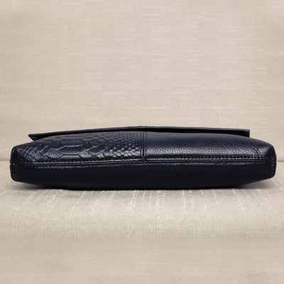 Structural Black Handbag with Leather Look
