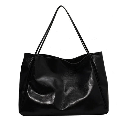 Elegant Brown Tote Bag with Leather Look