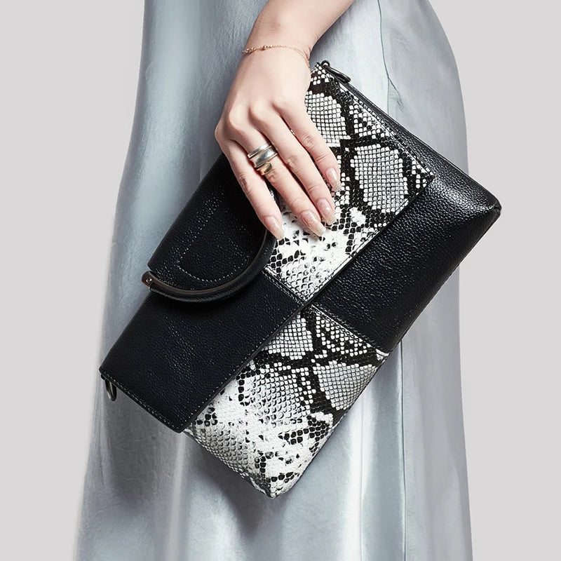 Structural Black Handbag with Leather Look