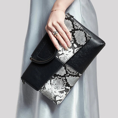 Structural Black Handbag with Leather Look