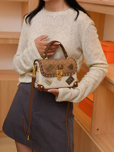 Retro shoulder bag with monogram and gold details Zelda™