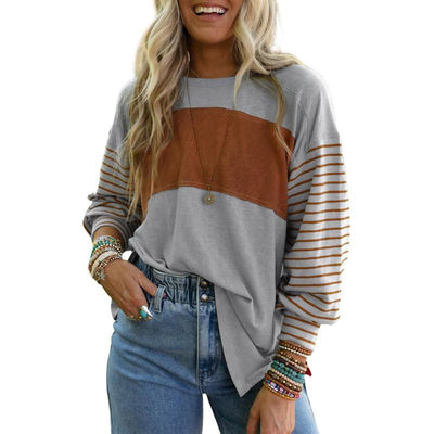 PERPETUA™ - Casual Long-Sleeve Oversized Crew Neck Top
